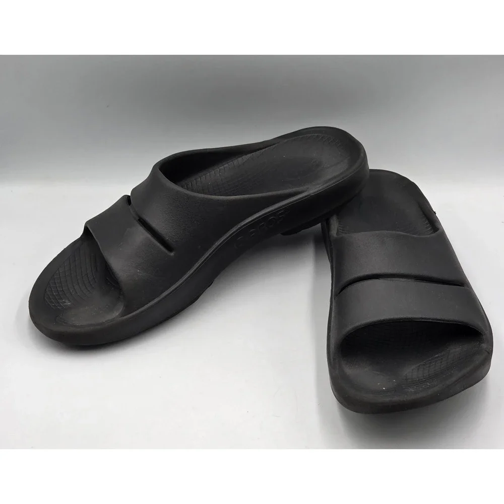 OOFOS OOahh Men's 13 Women's 15 Black Recovery Slide Sandals